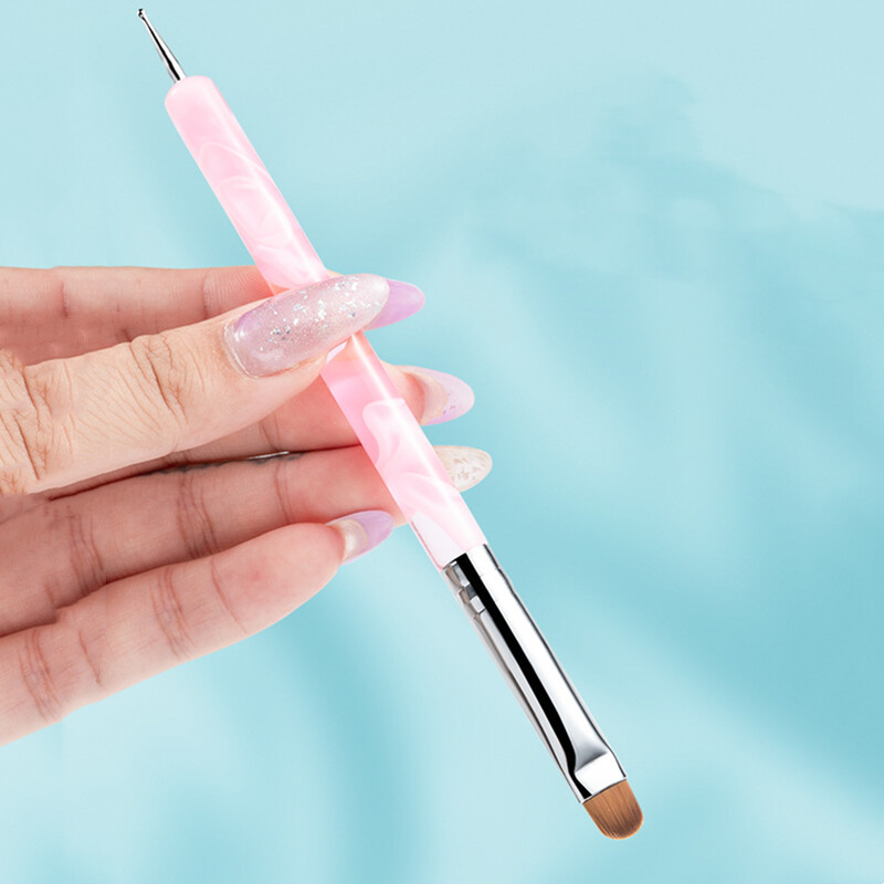 Γαλλικό στυλ νυχιών Δικέφαλο Dot Drill Dot Flower Στυλό Μανικιούρ Ακρυλικό Πινέλο Φωτοθεραπείας Nail Art Διπλής χρήσης Στυλό ζωγραφικής