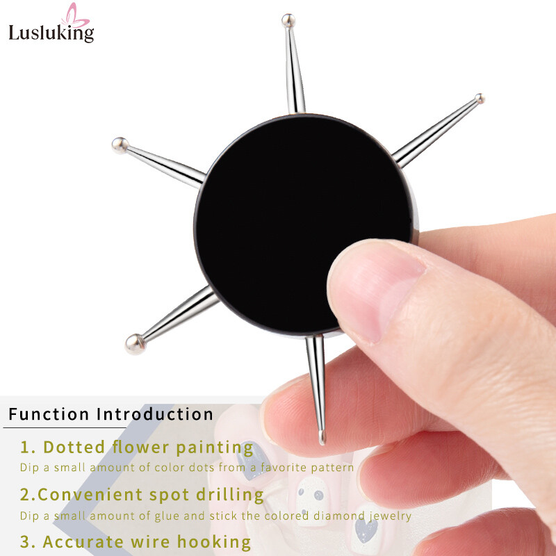 6 σε 1 Nail Art Dotting Tools Διαφορετικό Head Flying Disc Nail Drill Point Multi-Use Nail Tools Dot Painting Pen DIY Nail Look