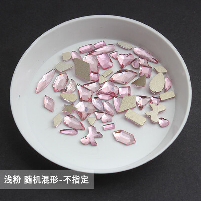 χονδρική Ανοιχτό ροζ πολλαπλών στυλ Επίπεδη πλάτη στρας νυχιών Ειδικού σχήματος Κρύσταλλοι τέχνης Πέτρες 3D εξατομικευμένη διακόσμηση