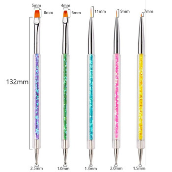 5 τμχ Nails Art Dotting Pen Nails Brushes for Nails Art Αξεσουάρ Εργαλεία κιτ Προμήθειες νυχιών για επαγγελματίες Σετ μανικιούρ