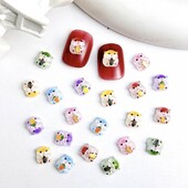 Ρητίνη Cartoon Adorkable Hamster Nail Charms Creative Hugging Peanuts Peanuts Seeds Hamster Animal Nail Art Διακοσμήσεις για DIY