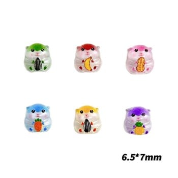 Ρητίνη Cartoon Adorkable Hamster Nail Charms Creative Hugging Peanuts Peanuts Seeds Hamster Animal Nail Art Διακοσμήσεις για DIY