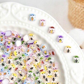 Ρητίνη Cartoon Adorkable Hamster Nail Charms Creative Hugging Peanuts Peanuts Seeds Hamster Animal Nail Art Διακοσμήσεις για DIY