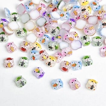 Ρητίνη Cartoon Adorkable Hamster Nail Charms Creative Hugging Peanuts Peanuts Seeds Hamster Animal Nail Art Διακοσμήσεις για DIY