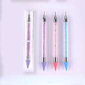 1PC Dual Heads Ακρυλικό μεταλλικό στυλό κεριού με κουκκίδες Rhinestones Gem Picker Crystal Picking Nail Art Studs Dotter DIY Point Drill Tools