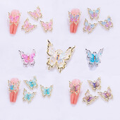 10 τμχ 3D Spirit Butterfly Nail Art Charm Gradient Crystal Clear Radiant Butterfly Nail Στολίδι DIY Εξαιρετικά αξεσουάρ νυχιών