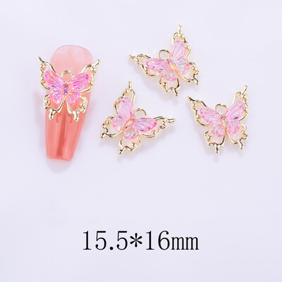 10 τμχ 3D Spirit Butterfly Nail Art Charm Gradient Crystal Clear Radiant Butterfly Nail Στολίδι DIY Εξαιρετικά αξεσουάρ νυχιών