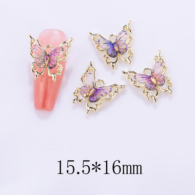 10 τμχ 3D Spirit Butterfly Nail Art Charm Gradient Crystal Clear Radiant Butterfly Nail Στολίδι DIY Εξαιρετικά αξεσουάρ νυχιών