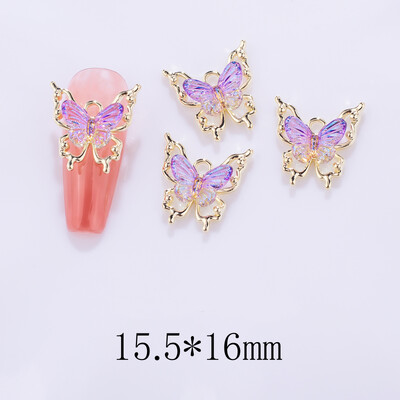 10 τμχ 3D Spirit Butterfly Nail Art Charm Gradient Crystal Clear Radiant Butterfly Nail Στολίδι DIY Εξαιρετικά αξεσουάρ νυχιών