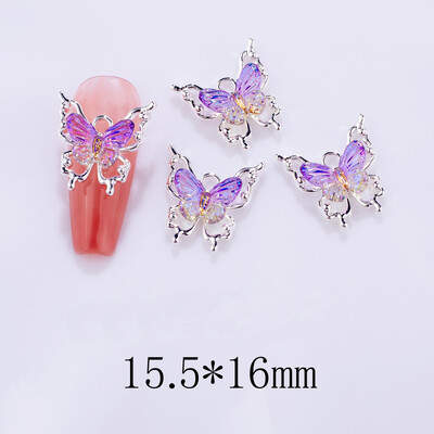 10 τμχ 3D Spirit Butterfly Nail Art Charm Gradient Crystal Clear Radiant Butterfly Nail Στολίδι DIY Εξαιρετικά αξεσουάρ νυχιών