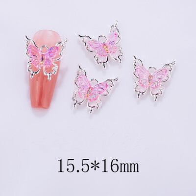 10 τμχ 3D Spirit Butterfly Nail Art Charm Gradient Crystal Clear Radiant Butterfly Nail Στολίδι DIY Εξαιρετικά αξεσουάρ νυχιών
