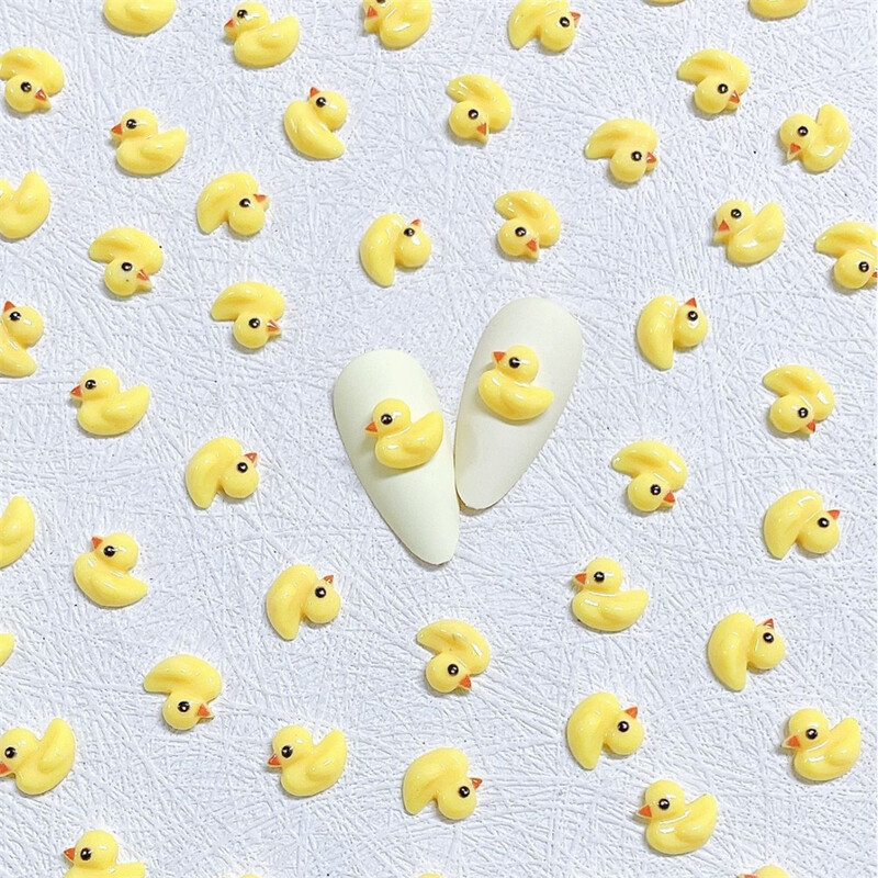 10 komada 3D Little Yellow Duck Nail Art Charms Japanski izvrsni ukrasi od kamenčića za nokte DIY pribor za utiskivanje noktiju