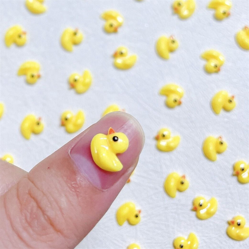 10 komada 3D Little Yellow Duck Nail Art Charms Japanski izvrsni ukrasi od kamenčića za nokte DIY pribor za utiskivanje noktiju