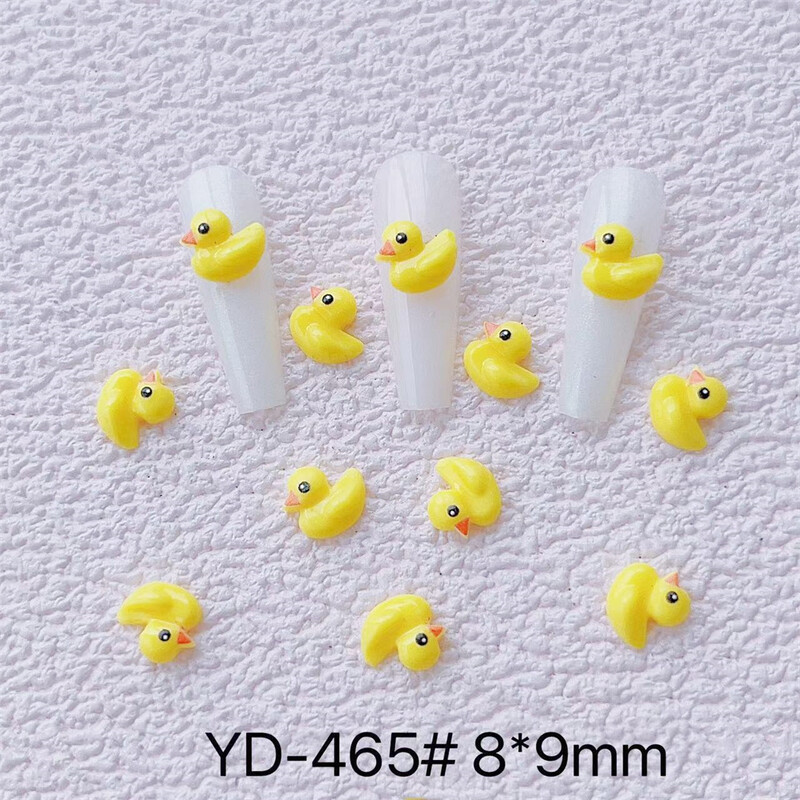 10 komada 3D Little Yellow Duck Nail Art Charms Japanski izvrsni ukrasi od kamenčića za nokte DIY pribor za utiskivanje noktiju