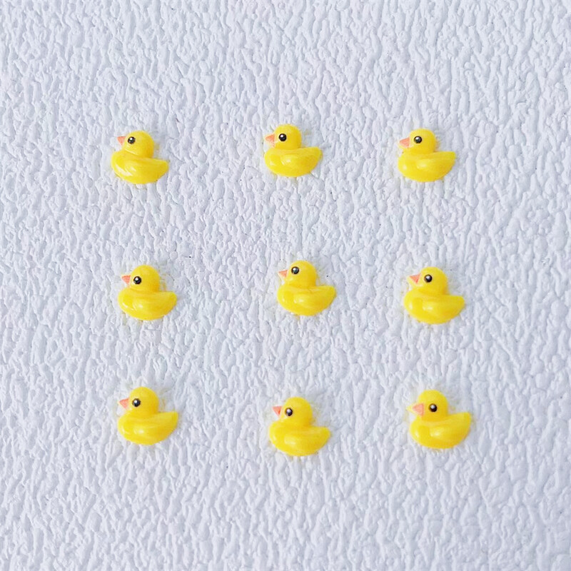 10 komada 3D Little Yellow Duck Nail Art Charms Japanski izvrsni ukrasi od kamenčića za nokte DIY pribor za utiskivanje noktiju