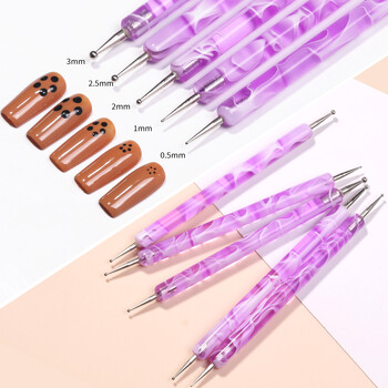 CNHIDS Acrylic Art Crystal Dotting Tools Professional Nail Brushes Set Diy Fake Nail Pattern Line Painting Pen Scarving Πινέλα