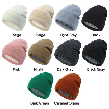 2024 Νέο Unisex Classic Casual καπέλο Beanie για άντρες Γυναικεία Καπέλα χειμερινού ζεστού πλεκτού με μανσέτες Beanie με μαλακό χοντρό φλις φόδρα σκι