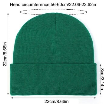 2024 Νέο Unisex Classic Casual καπέλο Beanie για άντρες Γυναικεία Καπέλα χειμερινού ζεστού πλεκτού με μανσέτες Beanie με μαλακό χοντρό φλις φόδρα σκι