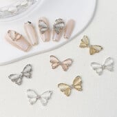 10 komada Pola mačje oko leptir Nail Art šarm 3D legure sjajni prozirni leptir ukrasi za nokte DIY luksuzni dodaci za nokte