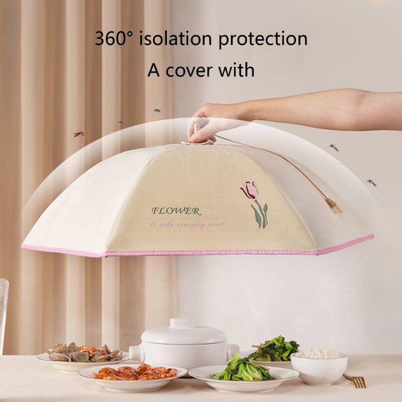 2024 m. Naujas sulankstomas terminis maisto dangtelis valgomojo stalo maisto dangtelis su aliuminio folija maisto izoliacija, dulkėms atsparus dangtelis namams