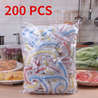 20/50/100/200db Saran Wrap Színes, eldobható élelmiszer-takaró Élelmiszer minőségű Frissen eltartható műanyag zacskó Konyhai hűtőtartozékok