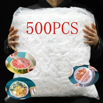 50/100/200/300/500 DB Élelmiszer frissen tartó fólia Élelmiszer takaró Gyümölcs Zöldség tárolótáska Stretch Wrap Tál Edény Takaró Tárolótáska
