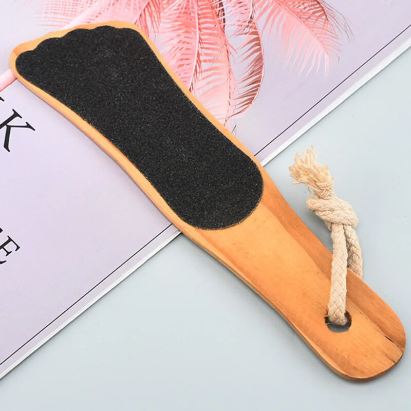 Διπλής όψης λίμα ποδιών Rasp Εργαλεία πεντικιούρ Πόδια Φτέρνα νεκρό δέρμα Αφαίρεση κάλλου Ξύλινη λαβή Scrubber βούρτσα γυαλόχαρτο Περιποίηση ποδιών