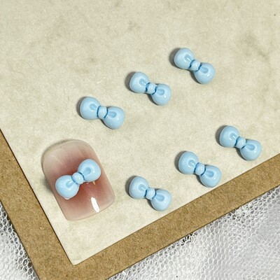 20 τεμ. New Beach Summer Hello Kitty Cartoon Αξεσουάρ νυχιών Μπλε και Λευκοί Κύκλοι κολύμβησης KT Cat Bow DIY Αξεσουάρ