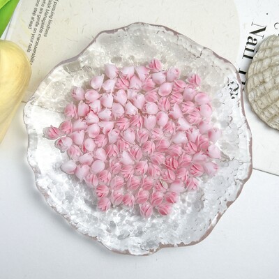 50PCS Matte Luminous Resin Tulip Nail Art Decoration Simulatied Tulip Bud Nail Charms for Making DIY Earrings Nails Supplies