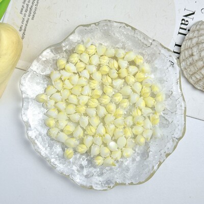 50PCS Matte Luminous Resin Tulip Nail Art Decoration Simulatied Tulip Bud Nail Charms for Making DIY Earrings Nails Supplies