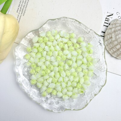 50PCS Matte Luminous Resin Tulip Nail Art Decoration Simulatied Tulip Bud Nail Charms for Making DIY Earrings Nails Supplies