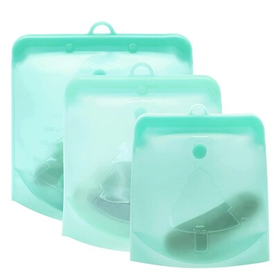 PULISI Silikonska vrećica za hranu za višekratnu upotrebu, 1 komad, 1500 ml, 50 oz, nepropusni spremnici, vrećica za višekratnu upotrebu, za pohranu svježe hrane, vrećica za zamrzivač, grickalica