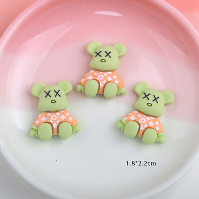 10 τμχ Big Kawaii Bear Nail Art Charm 3D ματ ρητίνη γυαλιστερό χρώμα Bear Διακόσμηση νυχιών DIY Πολυτελή χαριτωμένα αξεσουάρ νυχιών