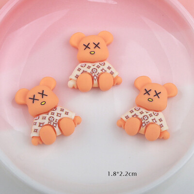 10 τμχ Big Kawaii Bear Nail Art Charm 3D ματ ρητίνη γυαλιστερό χρώμα Bear Διακόσμηση νυχιών DIY Πολυτελή χαριτωμένα αξεσουάρ νυχιών