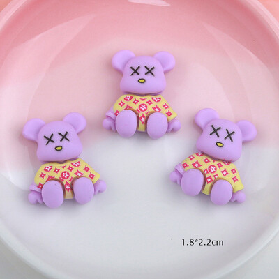 10 τμχ Big Kawaii Bear Nail Art Charm 3D ματ ρητίνη γυαλιστερό χρώμα Bear Διακόσμηση νυχιών DIY Πολυτελή χαριτωμένα αξεσουάρ νυχιών