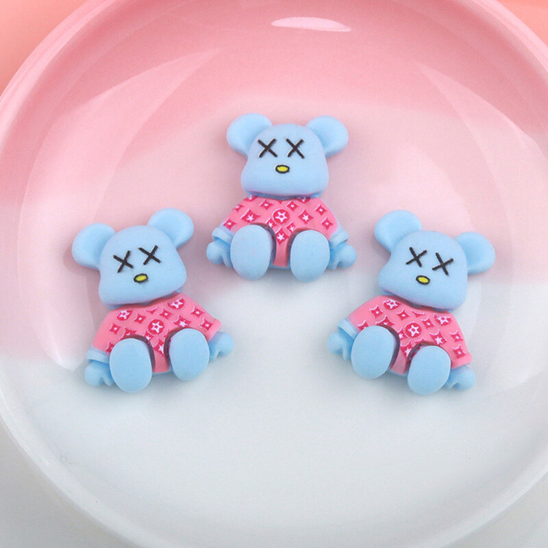 10 τμχ Big Kawaii Bear Nail Art Charm 3D ματ ρητίνη γυαλιστερό χρώμα Bear Διακόσμηση νυχιών DIY Πολυτελή χαριτωμένα αξεσουάρ νυχιών