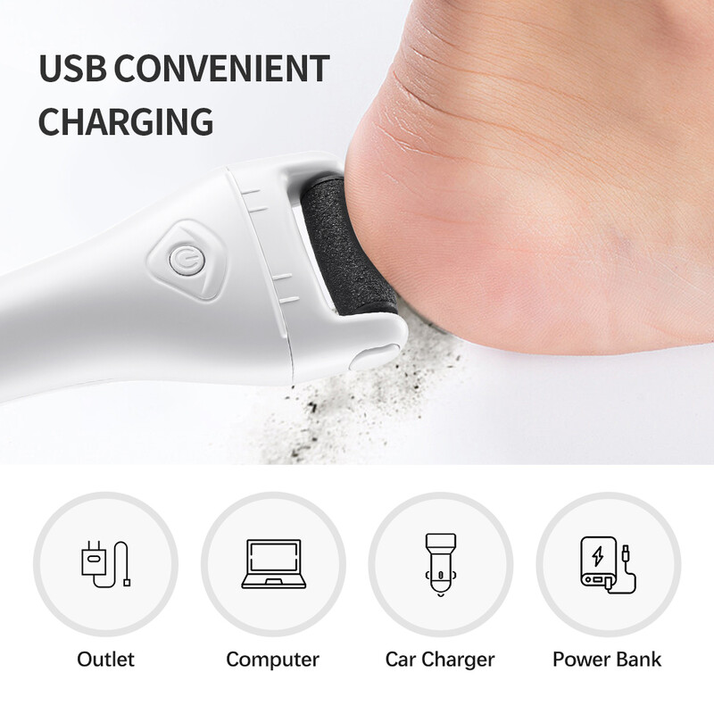 Slefuitor de picior electric Instrumente de pedichiură Exfoliant de șlefuit pentru călcâiul călcâiului piciorului Îndepărtătorul de cruste pentru piele moartă Dispozitiv de înlăturare pentru reparații Slefuitor de îngrijire