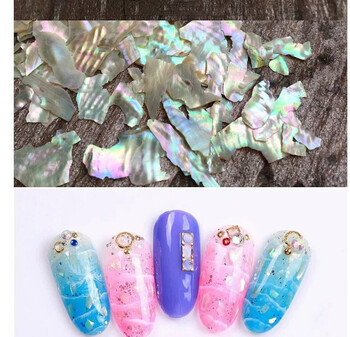 5g/σακούλα Natural Abalone Shell Irregular Holographic Nail Glitter Slice Nail Art αξεσουάρ 3D Charm Διακόσμηση Λεπτό Glitter Flake