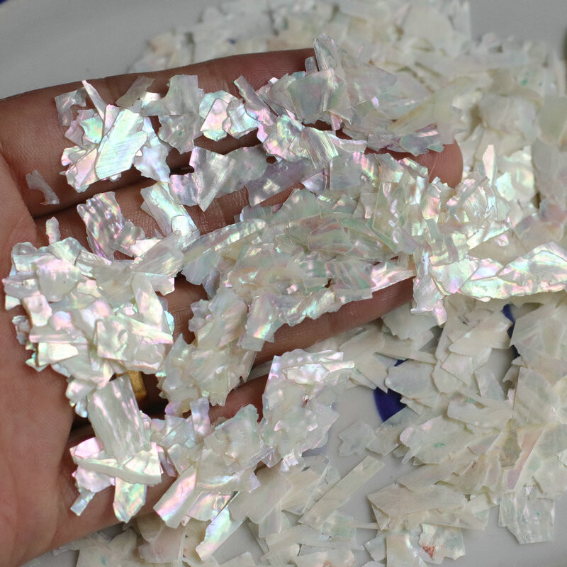 5g/vrećica Prirodna abalona školjka Nepravilna holografska kriška sa svjetlucavim noktima Nail Art Accessorie 3D šarm ukrasna tanka svjetlucava pahuljica