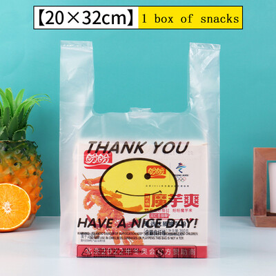 50 τμχ Πλαστική σακούλα 3 μεγεθών Τσάντες αποθήκευσης τροφίμων με λαβή σούπερ μάρκετ Παντοπωλείο Χρήσιμη τσάντα αγορών Καλάθι αποθήκευσης κουζίνας