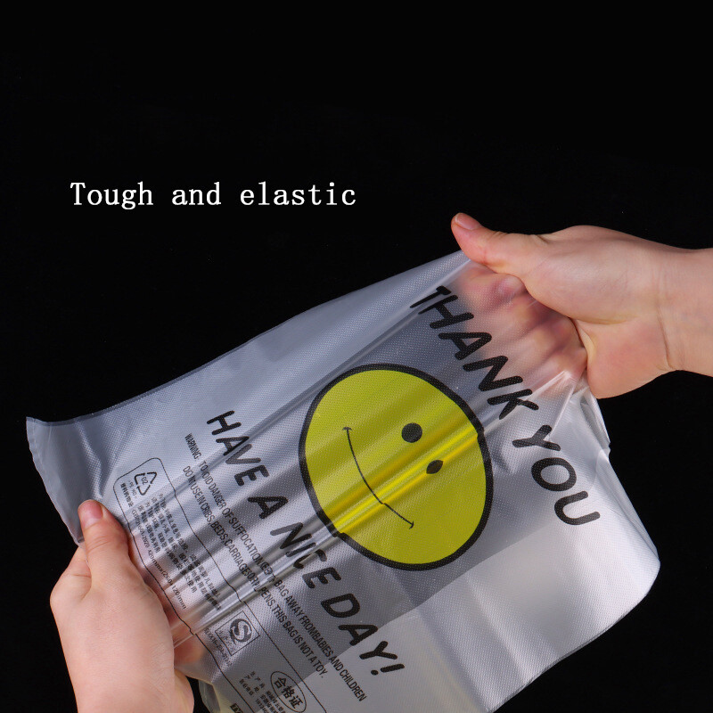 50 τμχ Πλαστική σακούλα 3 μεγεθών Τσάντες αποθήκευσης τροφίμων με λαβή σούπερ μάρκετ Παντοπωλείο Χρήσιμη τσάντα αγορών Καλάθι αποθήκευσης κουζίνας