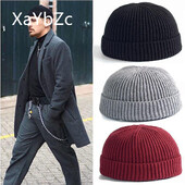 Winter Warm Beanies Casual με κοντή κλωστή Hip hop καπέλο για ενήλικες άντρες Γυναικείο μάλλινο πλεκτό καπέλο κρανίου ελαστικό unisex