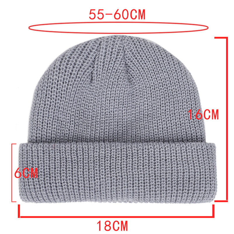Winter Warm Beanies Casual με κοντή κλωστή Hip hop καπέλο για ενήλικες άντρες Γυναικείο μάλλινο πλεκτό καπέλο κρανίου ελαστικό unisex