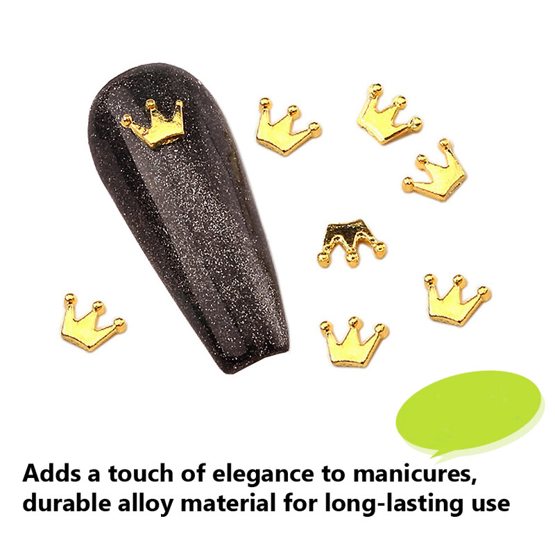 Ιαπωνικά γούρι για νύχια, κορώνα, κάκτος, διακοσμητικά νυχιών, κοσμήματα από κράμα, πριτσίνια, μεταλλικά αξεσουάρ, 10 τμχ