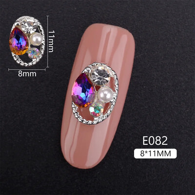 20PCS/vreći Retro šuplji ovalni kamenčići Svjetlucavi biserni privjesci Dodaci za nakit Metalni 3D ukrasi za nokte DIY pribor za drago kamenje
