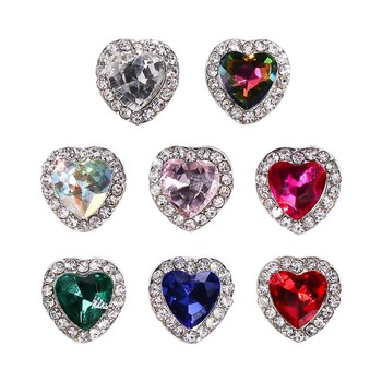 10 τμχ Loving Heart Nail Art Charms 3D κράμα για την Ημέρα του Αγίου Βαλεντίνου Luxury Glitter σχήμα καρδιάς Nail Rhinestone Χαριτωμένα DIY αξεσουάρ νυχιών