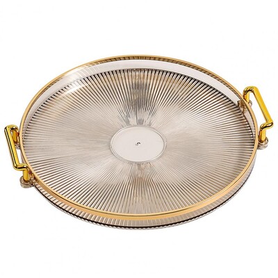 Πρακτικός δίσκος φρούτων με διπλή λαβή Πλαστικό τραπέζι σερβιρίσματος μεγάλης χωρητικότητας για πάρτι