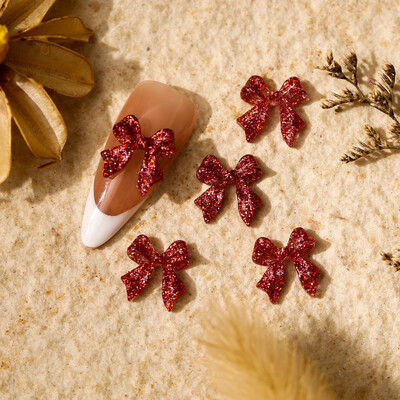 50 τεμ. Παγιέτα φιόγκος με κόμπο νυχιών γούρι 3D Sparkling Dreamy Clear Rainbow Πιγιέτα Φιόγκος Νυχιών DIY Εξαιρετικά αξεσουάρ νυχιών