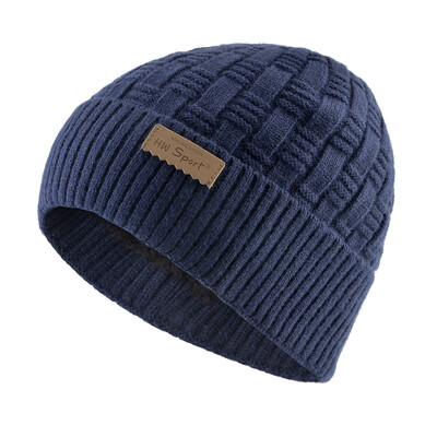 Χειμωνιάτικα ζεστά καπέλα για άντρες Πλεκτά χοντρά Skullies Beanies Ανδρικό καπό σκι για εξωτερικό χώρο Gorras Πλεκτό μονόχρωμο Add Velvet Beanie