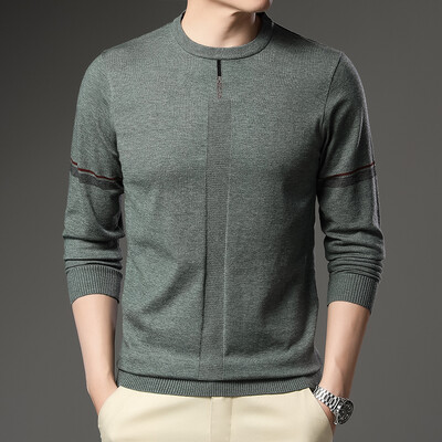 Νέο Ανδρικό πουλόβερ Μόδα Μονόχρωμο Ζεστό Πουλόβερ Business Casual Ανδρικό πουλόβερ με λαιμόκοψη